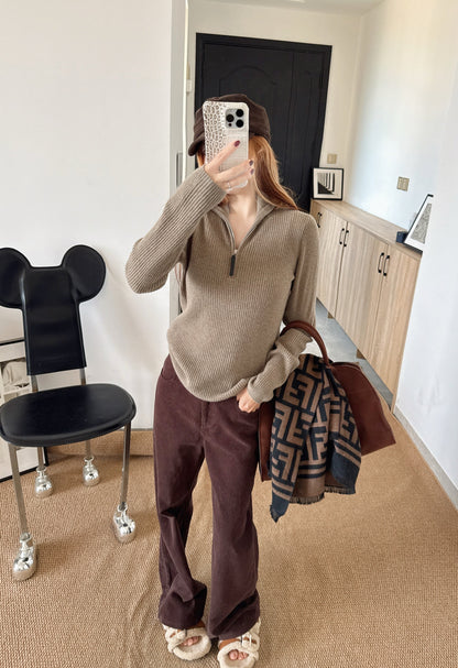 Brun NEW zip-up sweater