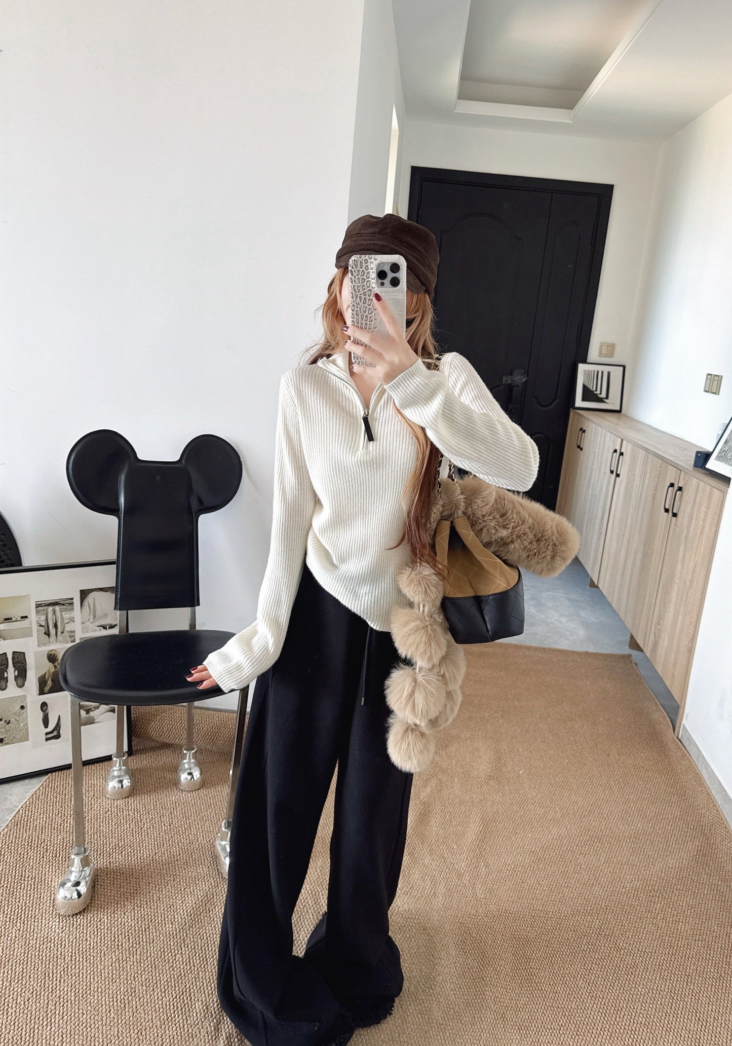 Brun NEW zip-up sweater