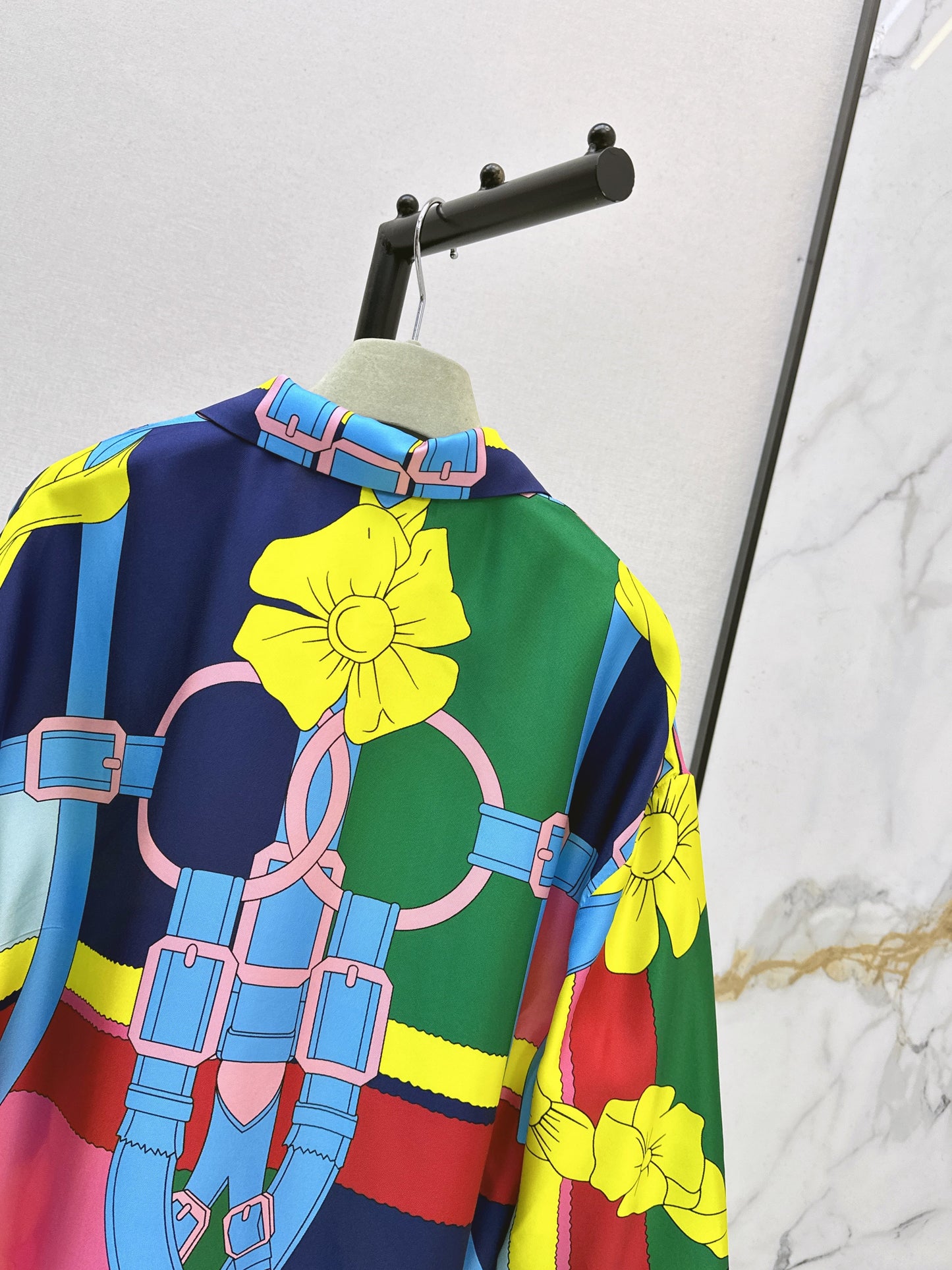 Herm NEW printed silk shirt