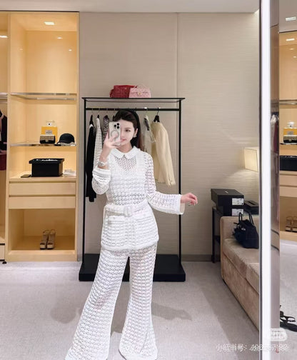 Chan NEW hollow knit pants