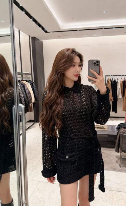 Chan NEW hollow knitwear