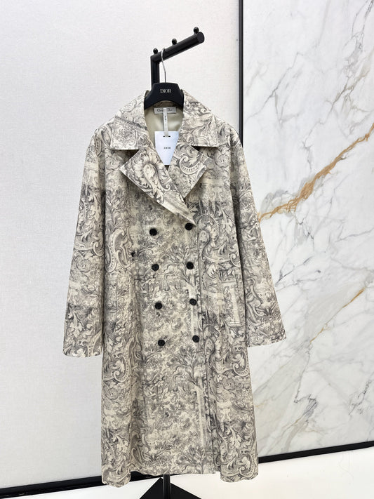 CD NEW print denim overcoats