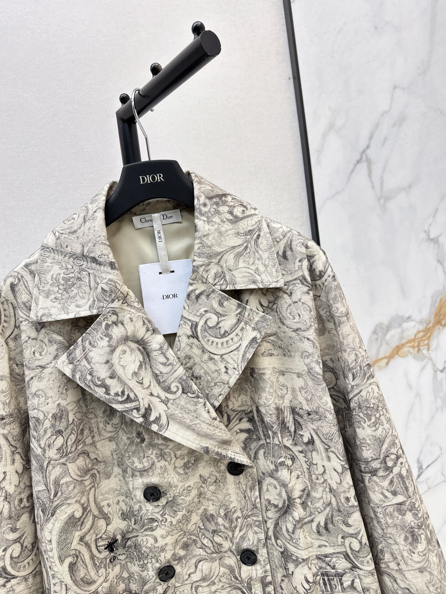 CD NEW print denim overcoats