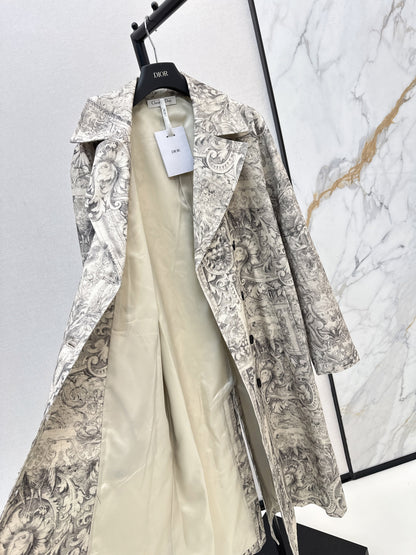 CD NEW print denim overcoats