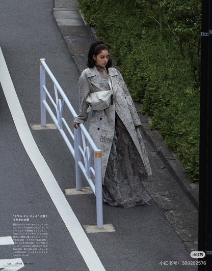 CD NEW print denim overcoats