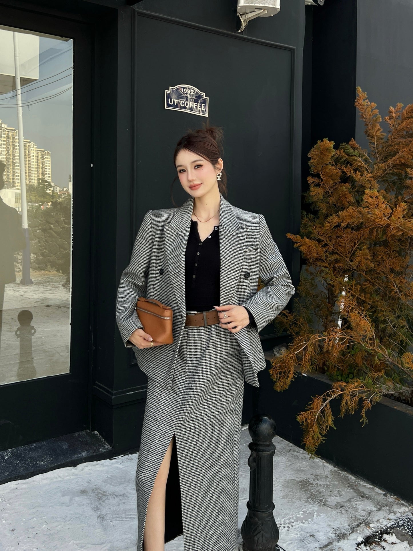 Brun' NEW houndstooth blazer