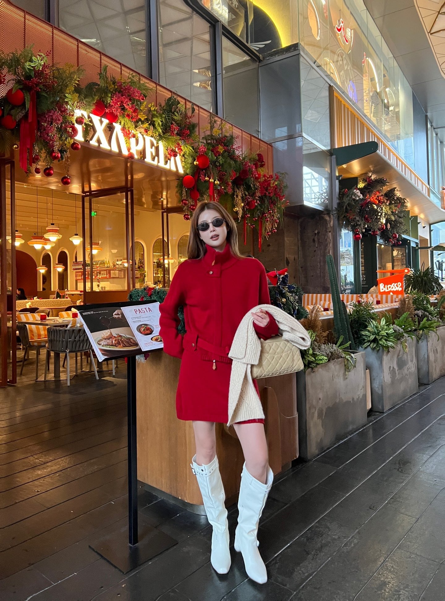 Loro NEW Zippered cardigan skirt set