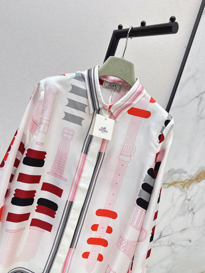 Herm NEW print silk shirts