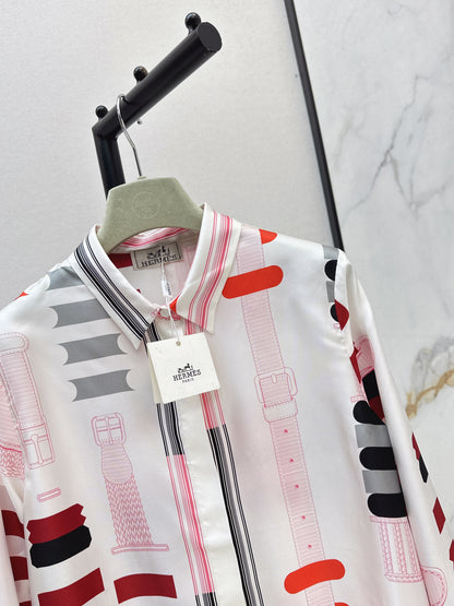 Herm NEW print silk shirts