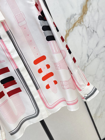 Herm NEW print silk shirts