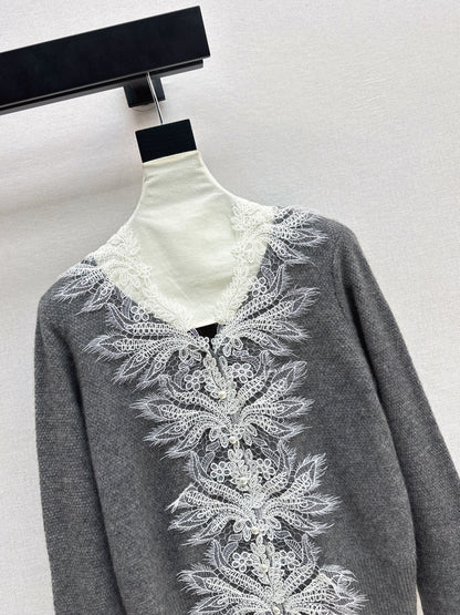 Es NEW Lace-paneled cardigan