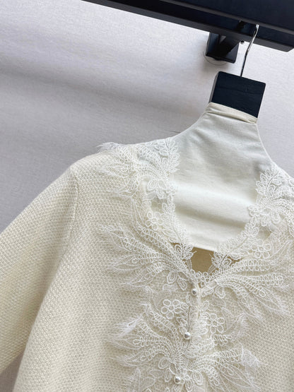 Es NEW Lace-paneled cardigan