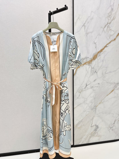 Herm NEW print silk dress