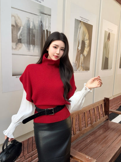 Brun NEW sleeveless sweater with belted