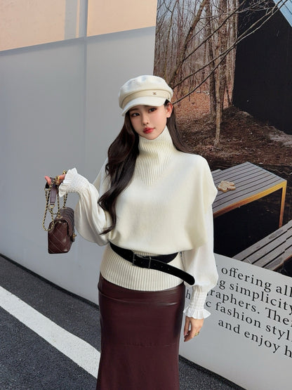 Brun NEW sleeveless sweater with belted