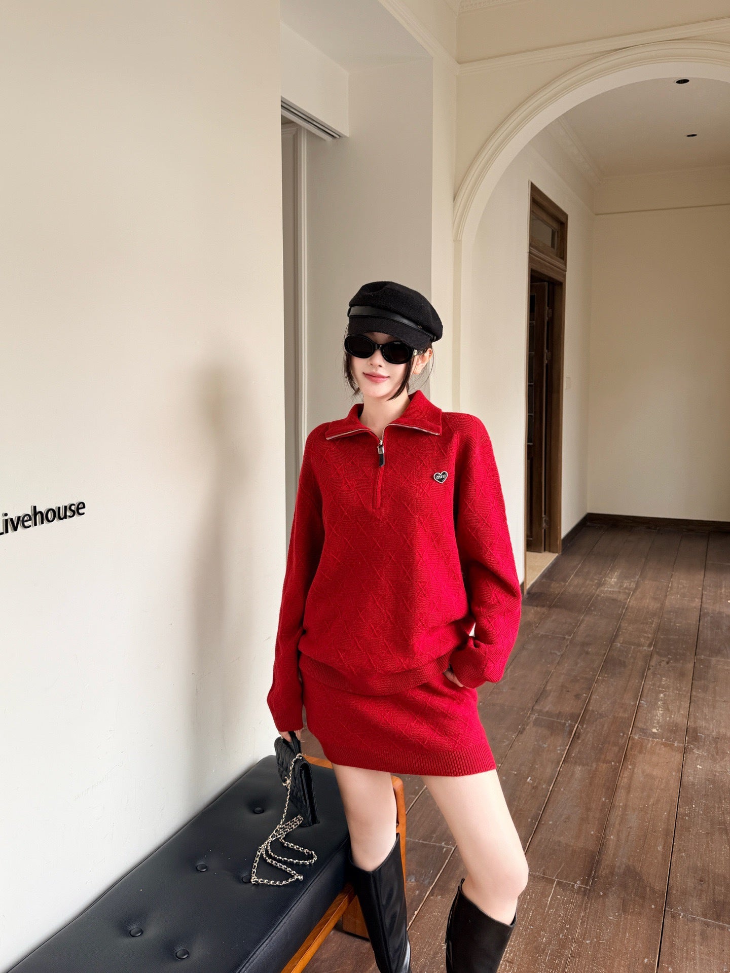 Miu NEW Jacquard knit suit