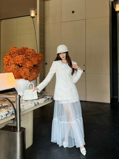 Chan NEW woven short+mesh skirts