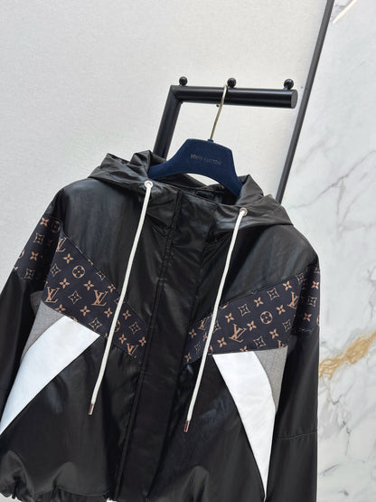 Louis NEW Hooded color-block zip-up jacket