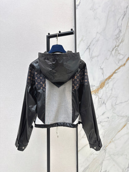 Louis NEW Hooded color-block zip-up jacket