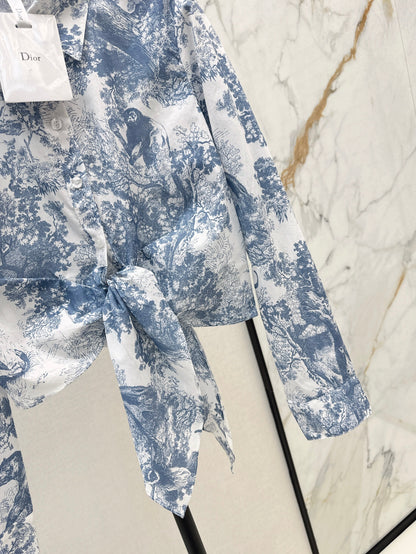 CD NEW cropped tie-front shirt