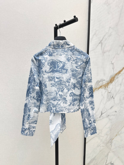 CD NEW cropped tie-front shirt