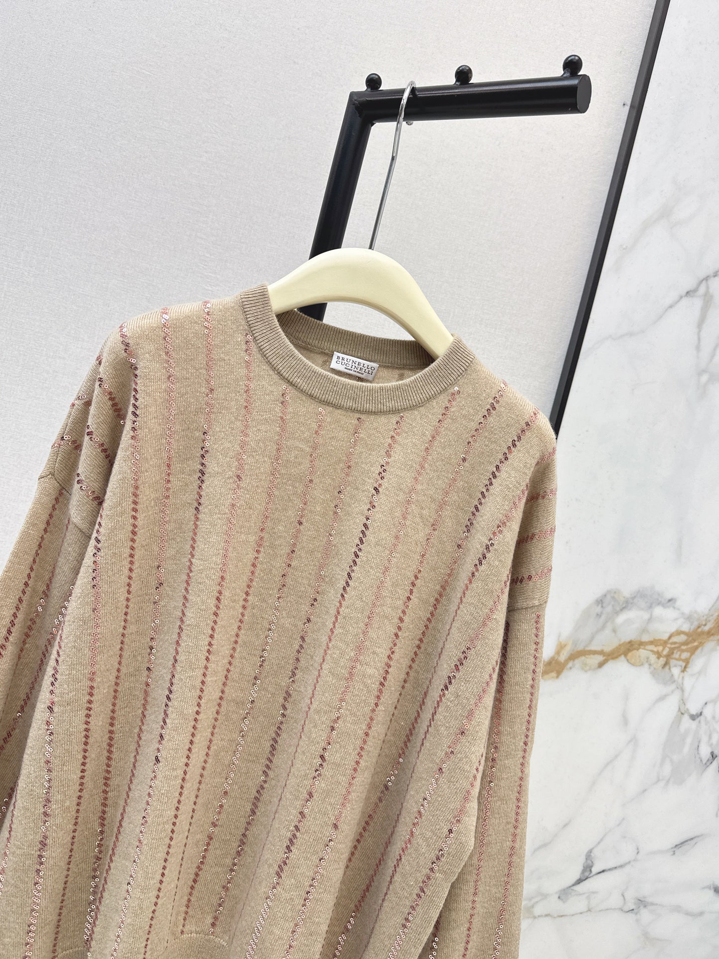 Brun NEW sequin embroidery sweater