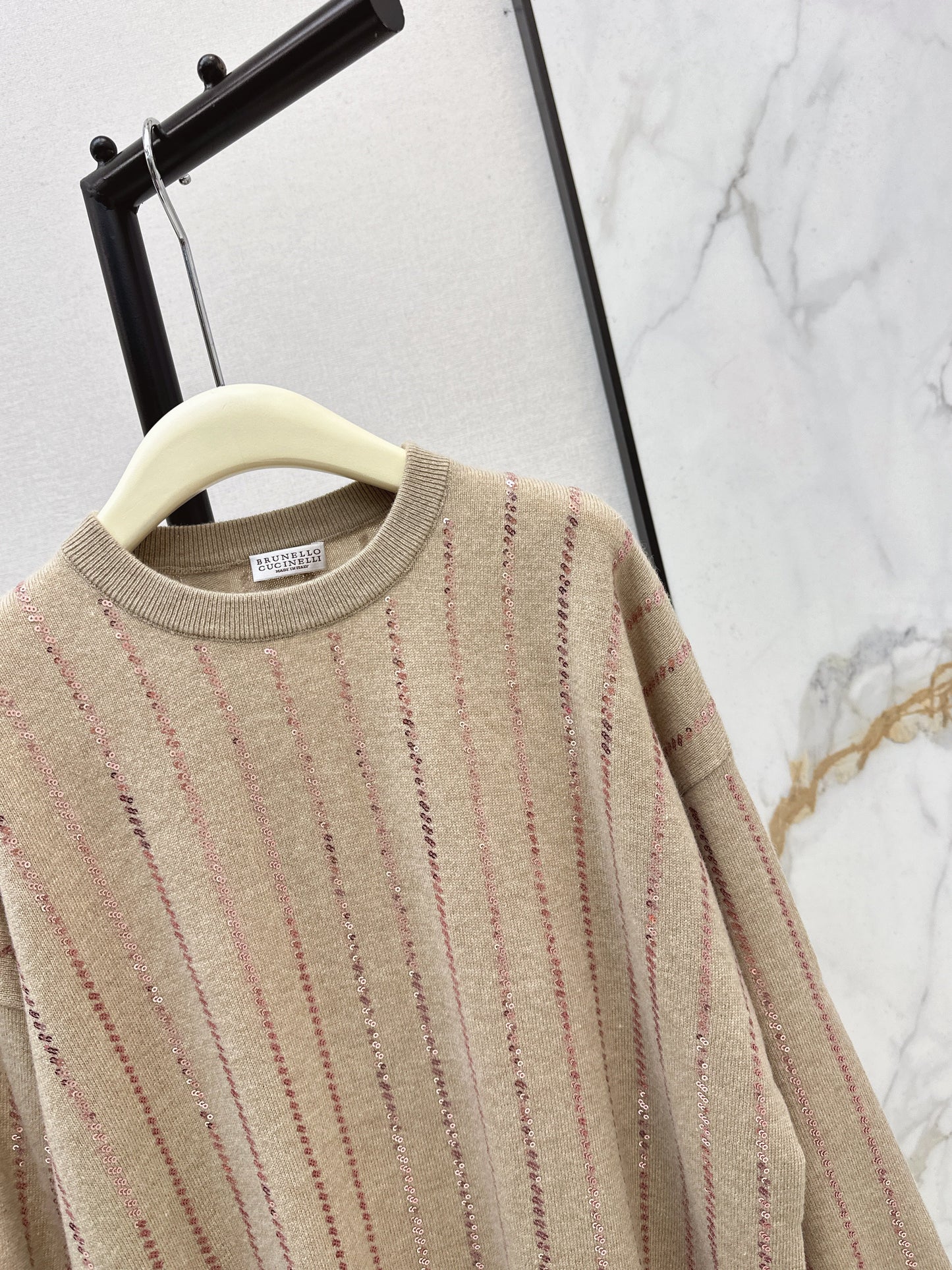 Brun NEW sequin embroidery sweater