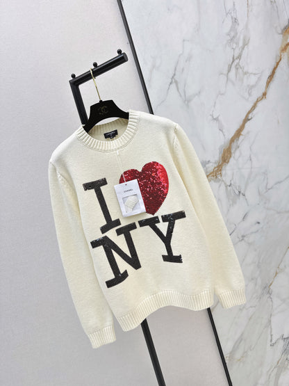 Chan NEW Sequined knitted sweater