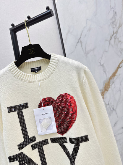 Chan NEW Sequined knitted sweater