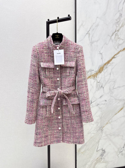 Chan NEW check tweed coat dress