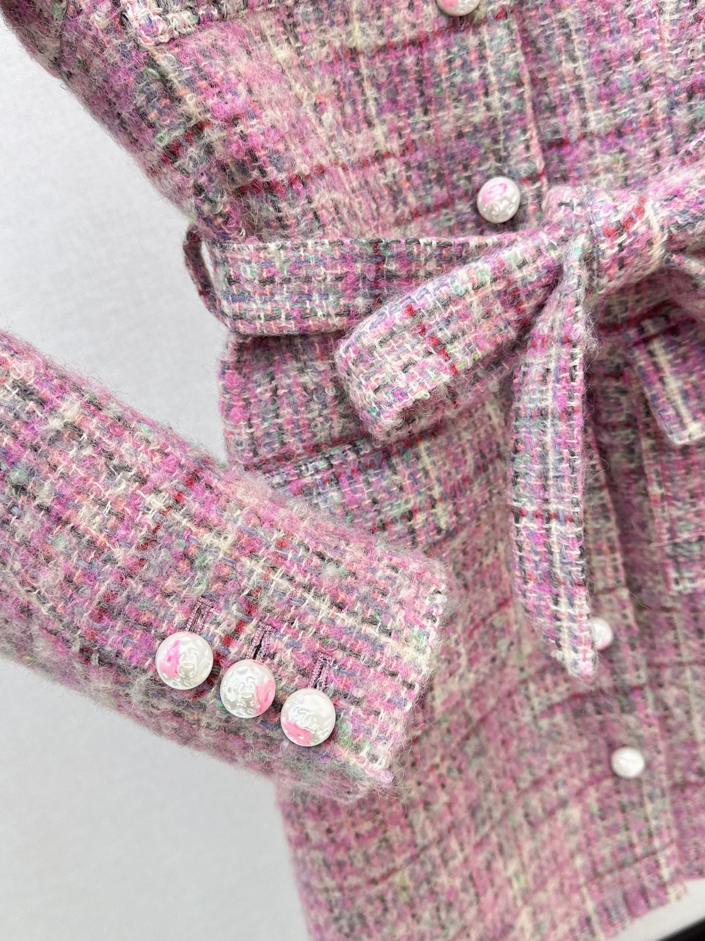 Chan NEW check tweed coat dress