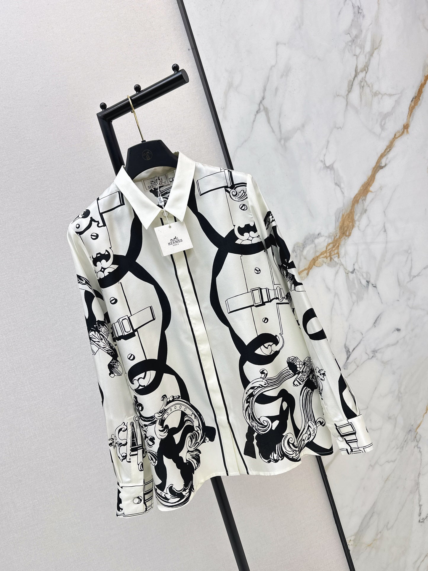 Herm NEW print silk shirts
