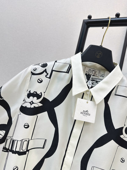 Herm NEW print silk shirts