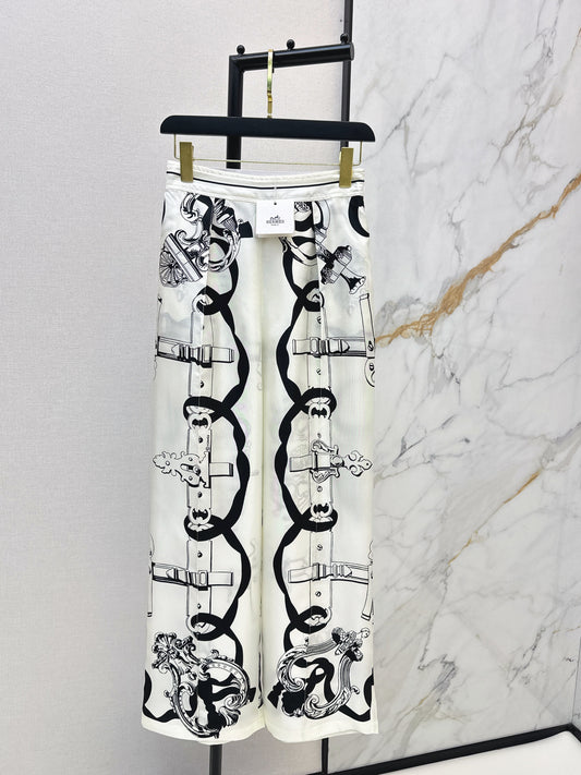 Herm NEW print silk pants