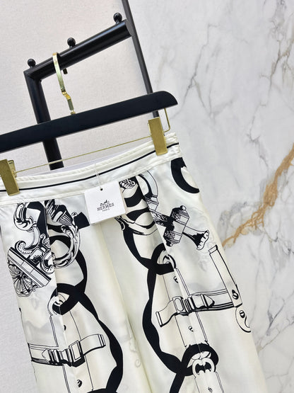 Herm NEW print silk pants