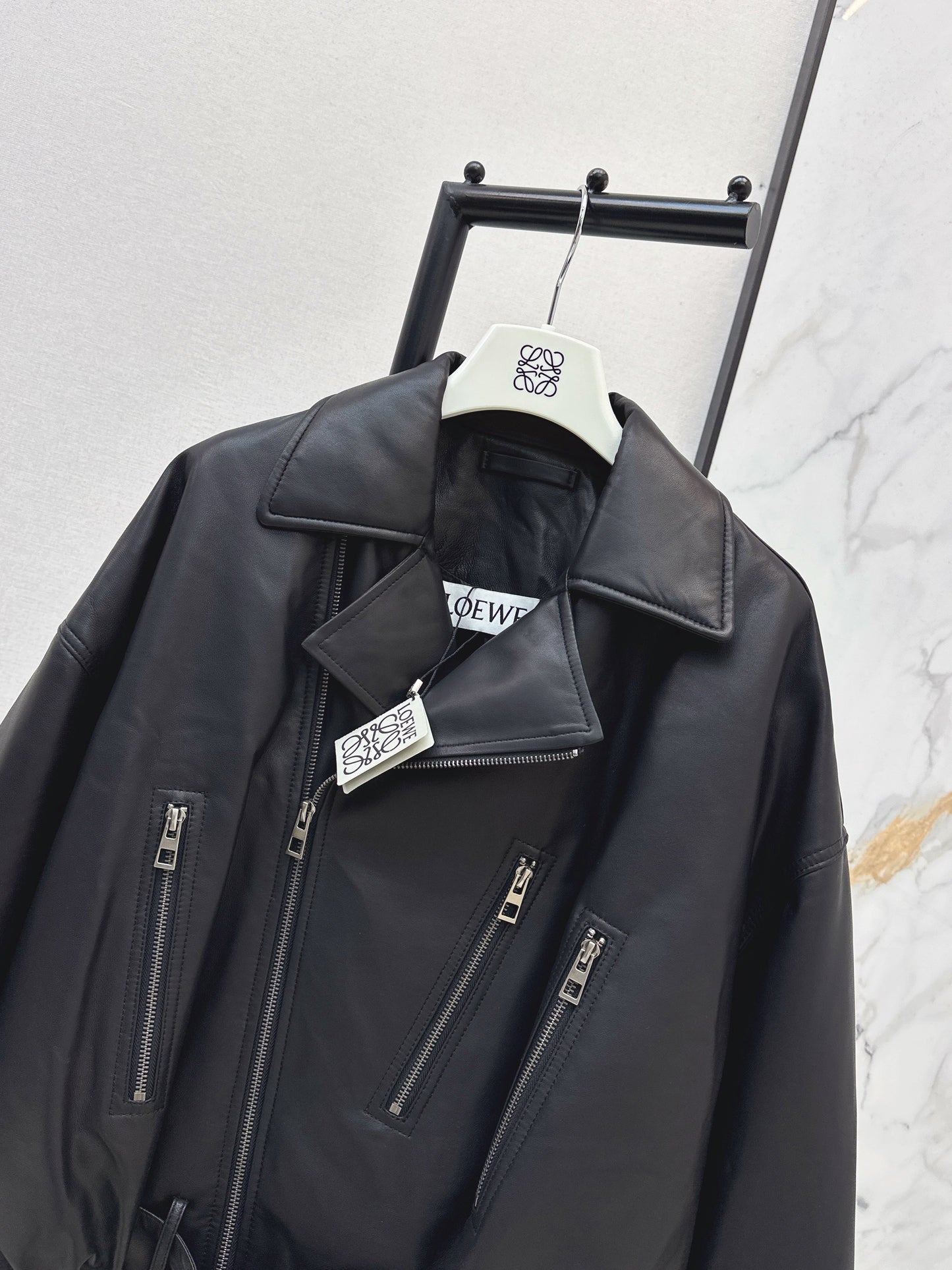 Loe NEW leather down jacket