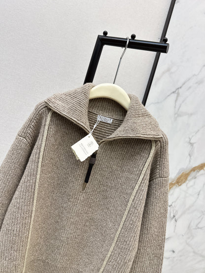 Brun NEW zip-up sweater