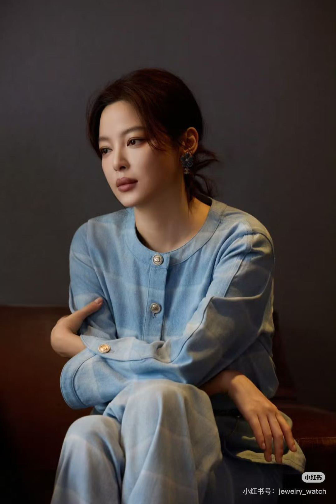 Chan NEW  laser-washed stripeddenim jacket