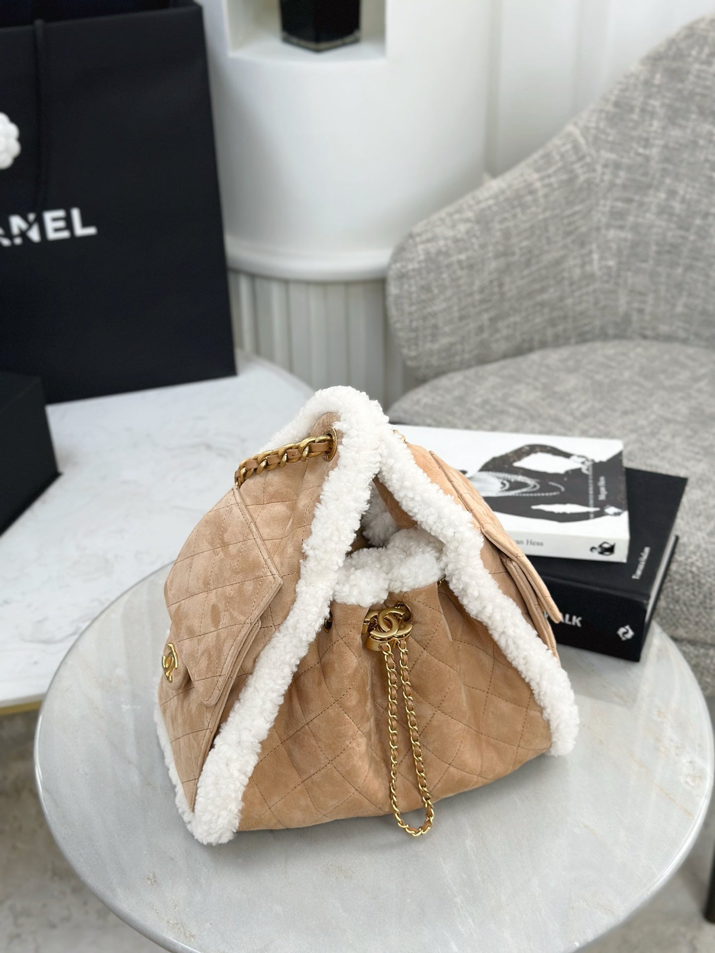 Chan NEW 25K Suede bag