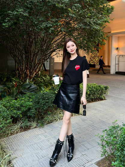 CD NEW heart print t-shirt