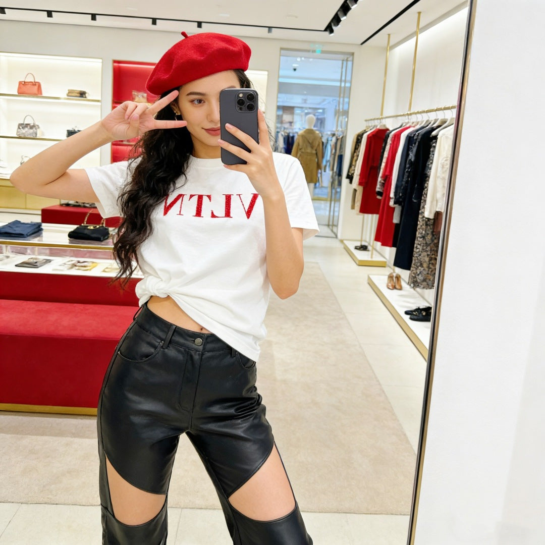 Vlen NEW heart print t-shirt