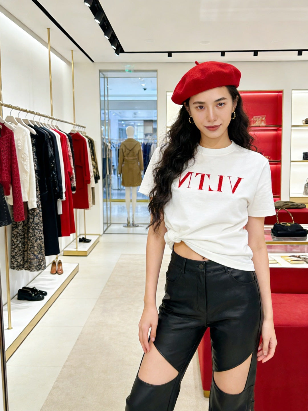 Vlen NEW heart print t-shirt