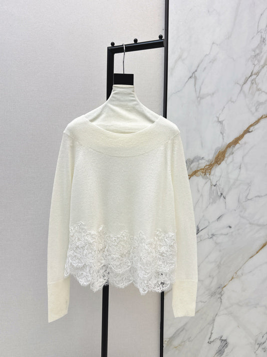 Es NEW embroidery lace sweater