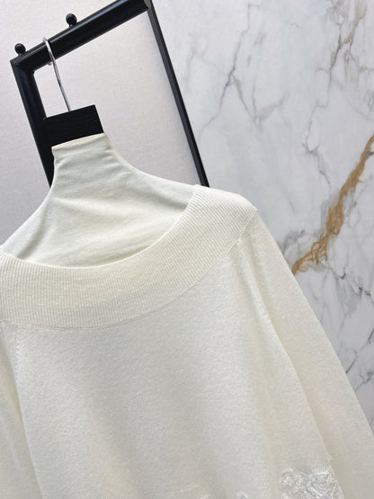 Es NEW embroidery lace sweater