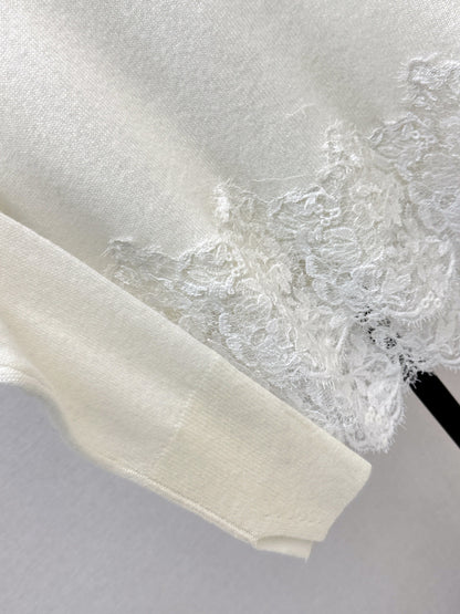 Es NEW embroidery lace sweater