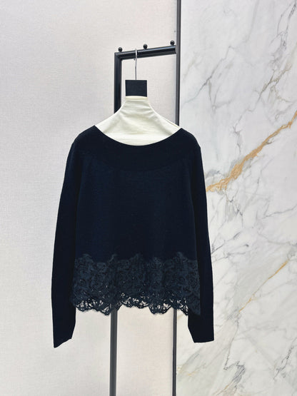 Es NEW embroidery lace sweater