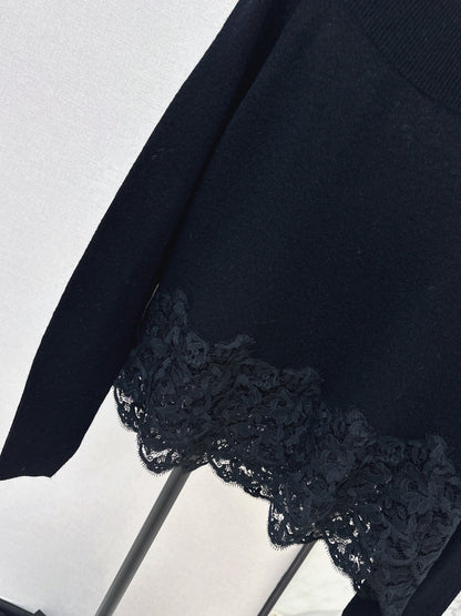 Es NEW embroidery lace sweater