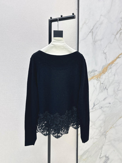 Es NEW embroidery lace sweater
