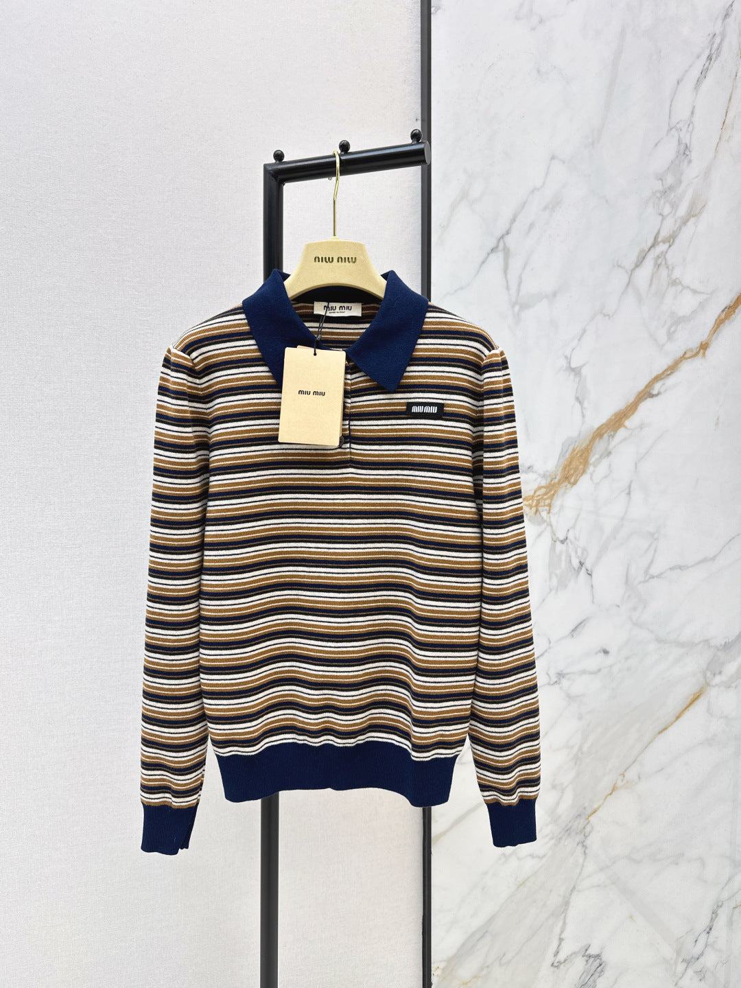 Miu NEW stripe polo shirts
