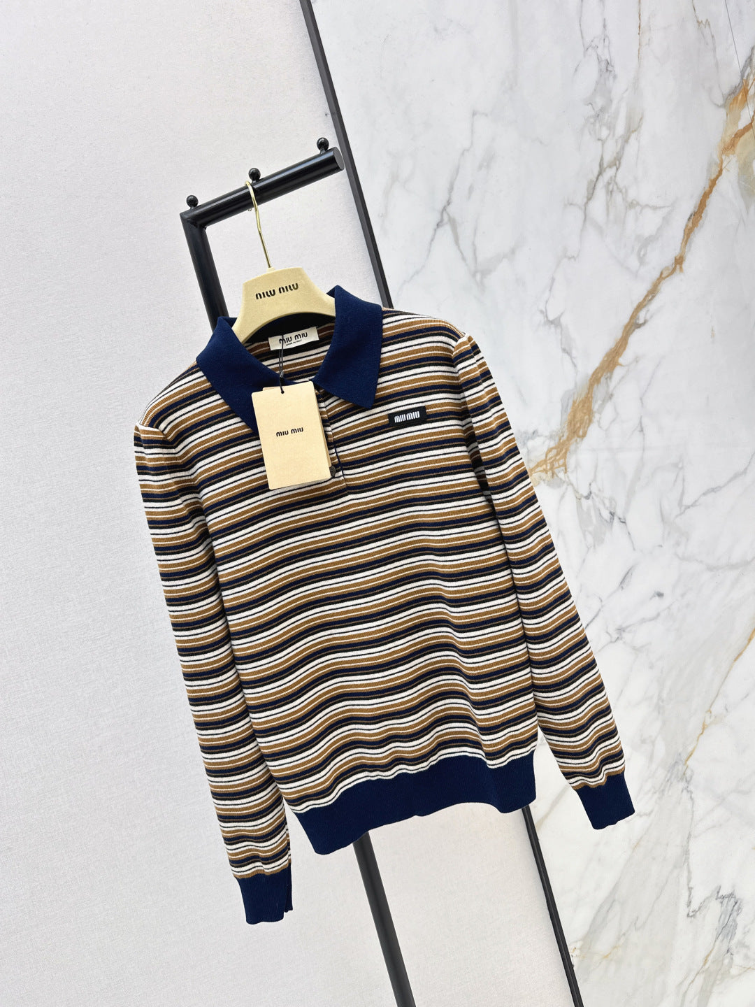 Miu NEW stripe polo shirts